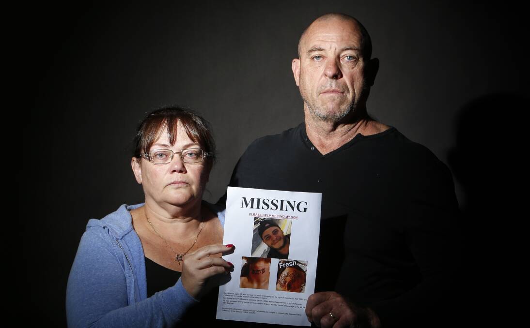Jo-Ann and Gary Pearce Sr of Albion Park are desperate to find their missing son, Gary Jr, who hasn't been seen since Tuesday. Photos: Anna Warr