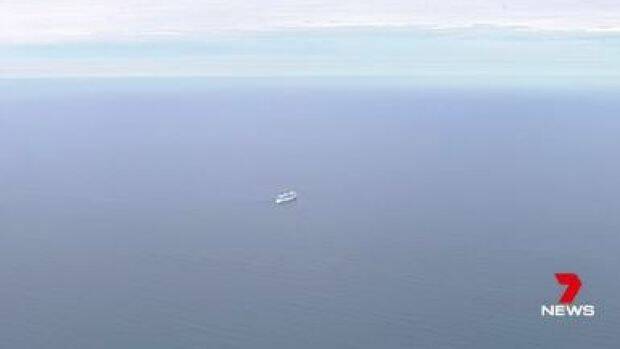 The Norwegian Star, drifting in the middle of the ocean. Photo: Courtesy of Seven News
