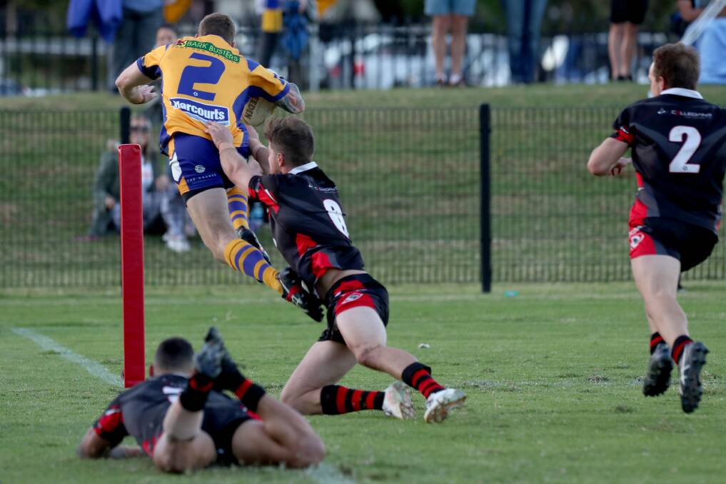 Dapto winger Josh Bryant went desperately close to tying up the scores two minutes from fulltime on Saturday. Picture: Sylvia Liber