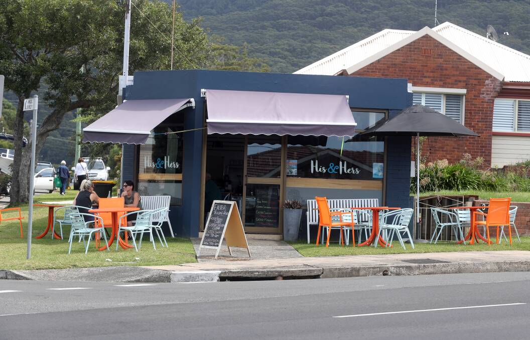 Above: Outdoor seating means pet owners get to bring their dogs along to His & Hers in Corrimal.