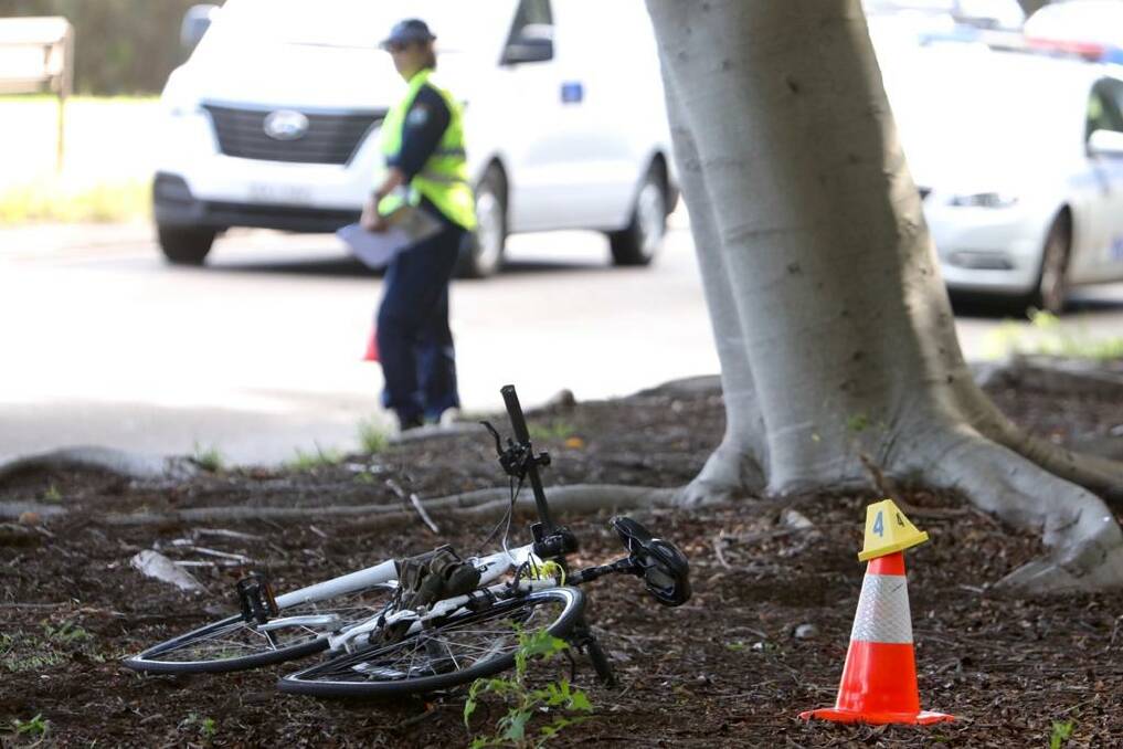 The scene of an accident on Springhill Road in Wollongong on Tuesday morning. Picture: Adam McLean