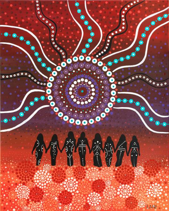 Lani Balzan's painting for NAIDOC Week 2018 reflects the theme Because of Her, We Can!