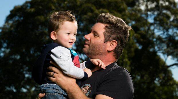 Brendon Cowie with his son, Ryan, whose mother died when he was five months old. Photo: Janie Barrett
