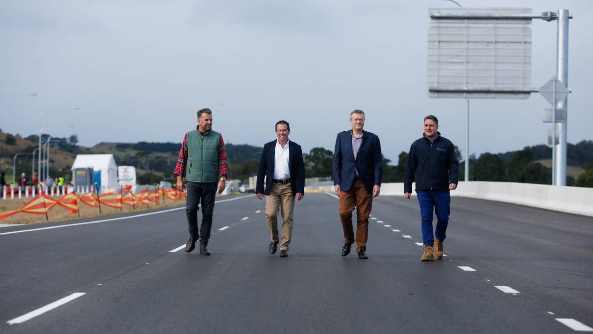 Andrew Constance, Paul Toole, Rob Sharp and Matthew Saviana on the new bypass.