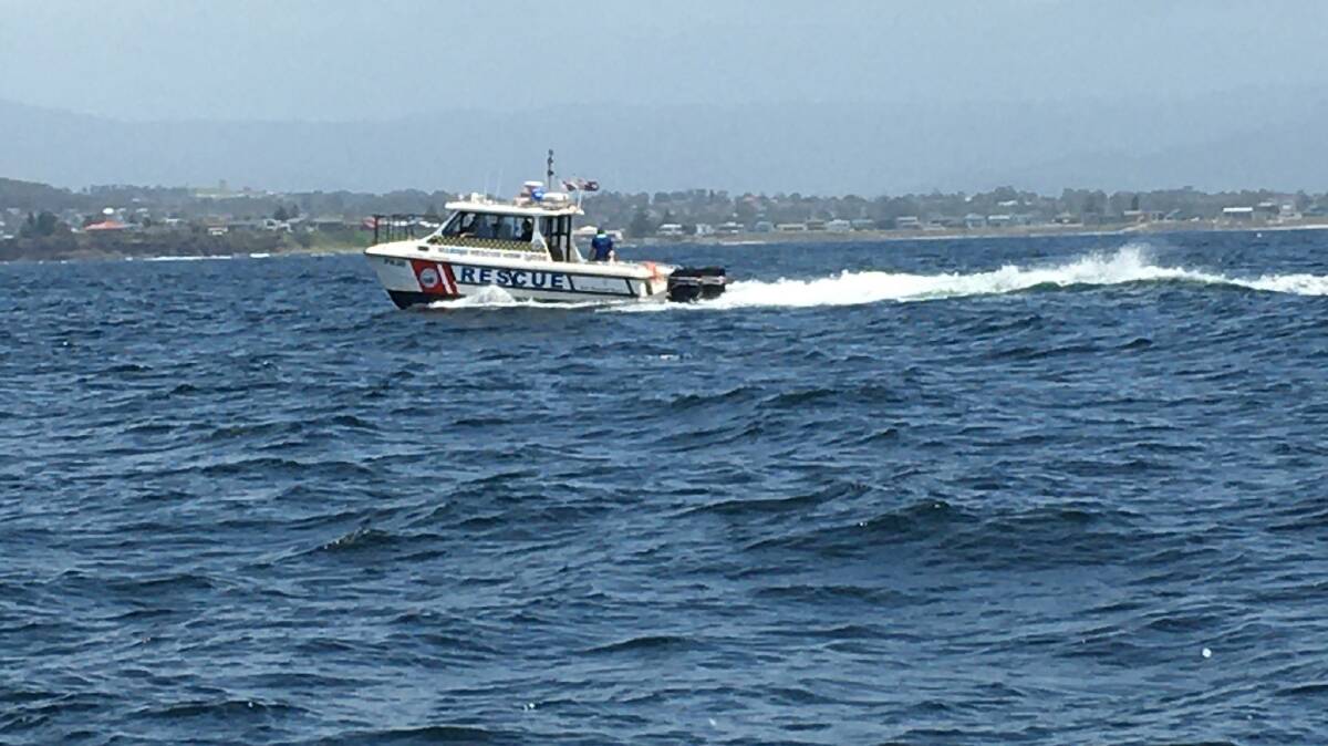 Marine Rescue Port Kembla & Shellharbour crews are searching waters off Port Kembla. Photo: Twitter