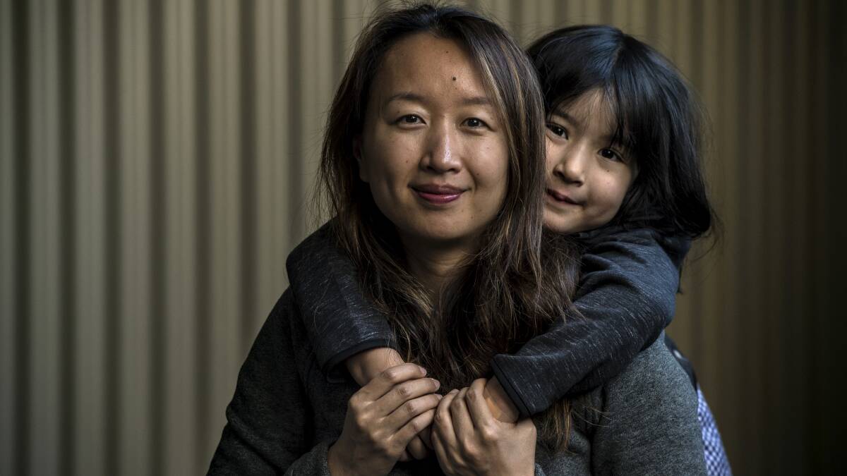 Wendy Shi and her six-year-old daughter Brianna. Ms Shi has settled a legal claim for birth trauma. Photo: Steven Siewert