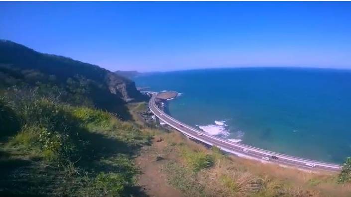 One of the popular spots above Sea Cliff Bridge known to Instagrammers. Photo: YouTube

