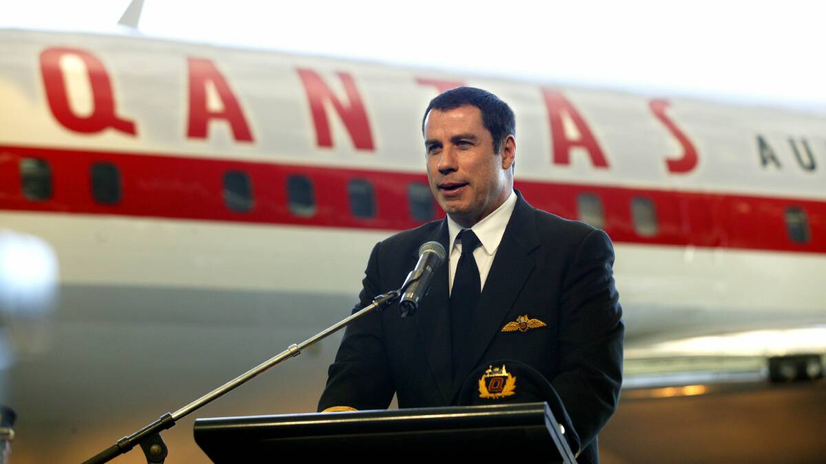 Qantas ambassador-at-large john travolta and his 707 in 2004.
