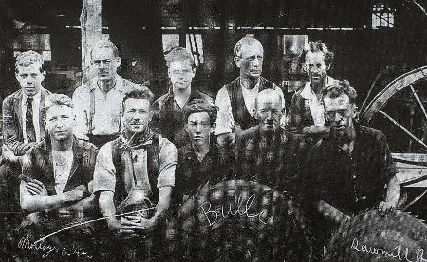 The Molloy brothers at the Bulli sawmill, which they opened in the early 1900s.