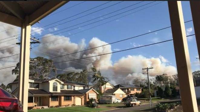  The view from Norman Avenue, Hammondville, this afternoon. Picture: Keira Hine
