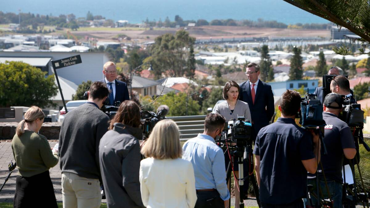 Health Minister Brad Hazzard speaks at September's Shellharbour Hospital announcement. Picture: Sylvia Liber