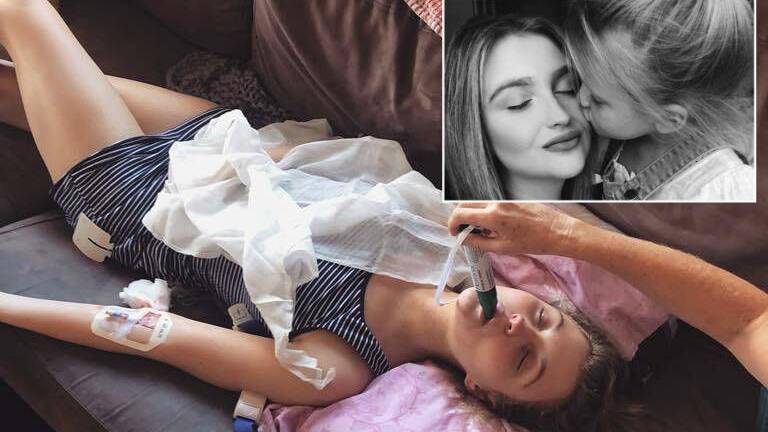 "I have tried to write this post at least 10 times but continuously pass out", Mikaila said after a tumour caused her shoulder to break.