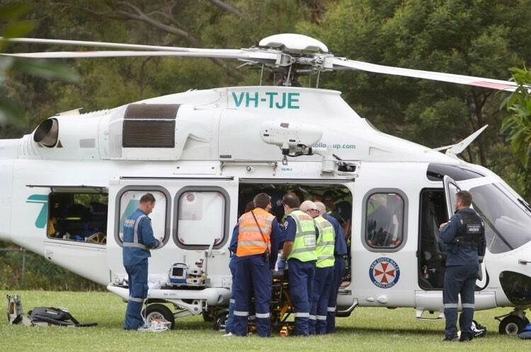 The boy was treated at the scene for head injuries by NSW Ambulance paramedics. Picture: Adam McLean