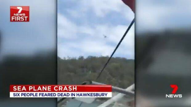 The footage, aired by Seven News, reportedly captured the last moments of the sea plane in the air.  Photo: Seven News
