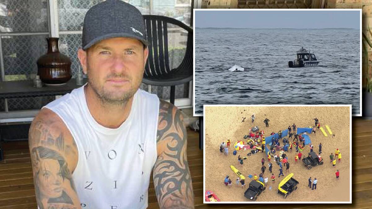 Steven Davey, who helped with the Bulli boat rescue on Sunday. Bottom inset: Seven News