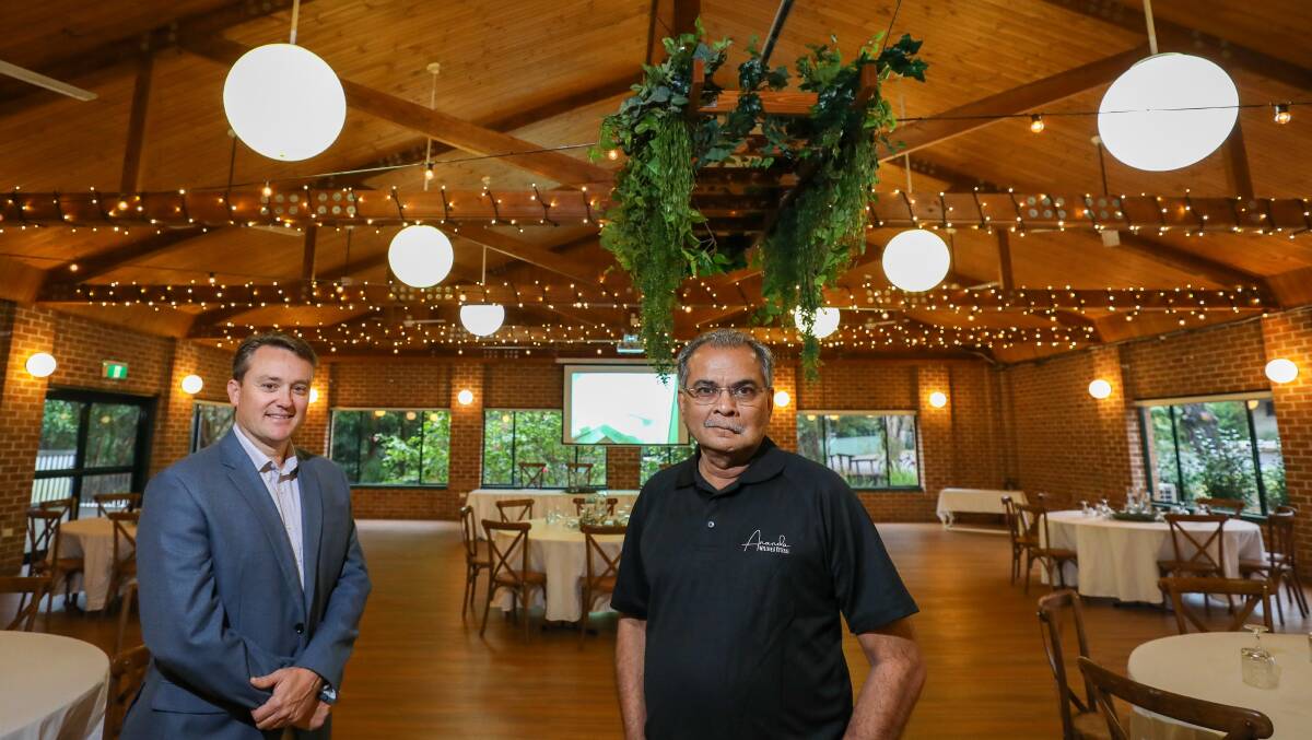 Ragesh Shah and Matt Davidson inside the fully refurbished Ananda Wellness Resort at Jamberoo. Photos: Adam McLean