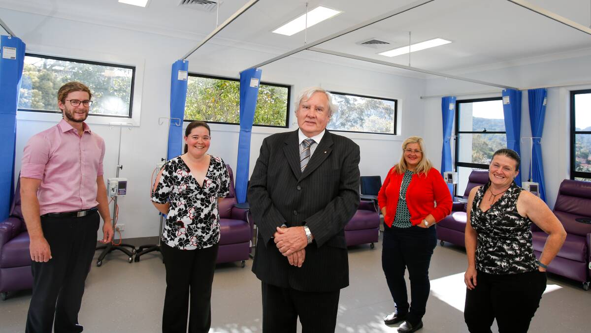 Wollongong Professor Philip Clingan (centre) with his team Nick Cannon, Tracey Shephard, Margaret Clingan and Sue Parker. Photo: Adam McLean