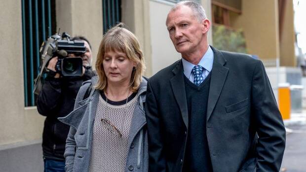 Kelly Thompson's neighbours Sheryl and Norman Paskin at the inquest into her murder. Photo: Penny Stephens