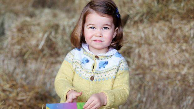 Princess Charlotte appears to be thrilled at the prospect of her impending second birthday in this new photo taken by her mother, the Duchess of Cambridge.  Photo: HRH The Duchess of Cambridge via Getty Images

