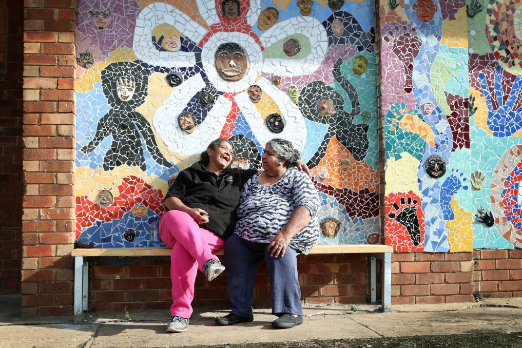 The respected artists helped create the mosaic at Coomaditchie. Photo: Sylvia Liber