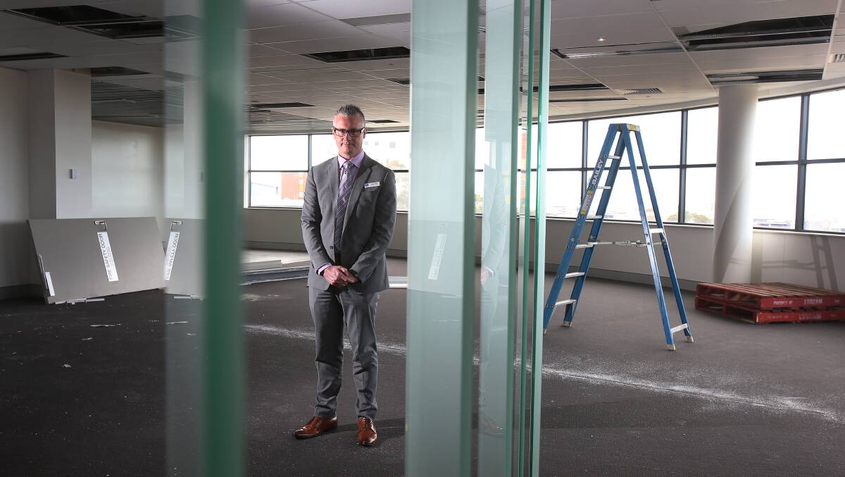 Wollongong Private Hospital CEO David Crowe on Level 5 where a multi-million dollar standalone day surgery is under construction. Picture: Robert Peet