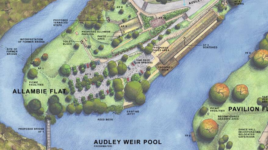 An artist illlustation of planned works at Audley Weir by Concept Landscape Architecture. 