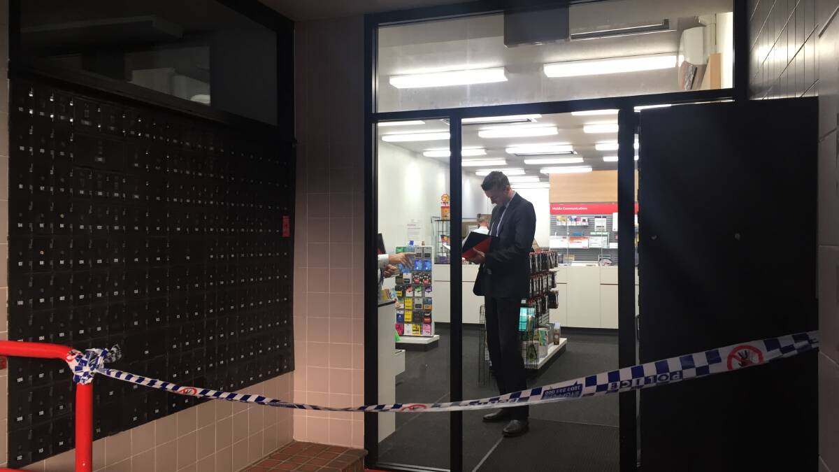 A crime scene has been establised at the post office in Woonona.