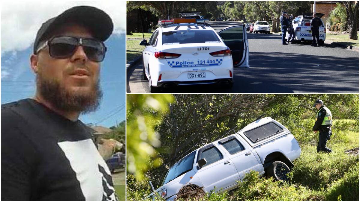 Police have arrested Darren Butler, who was wanted over a fatal car accident at Albion Park Rail. Scene photos: Adam McLean
