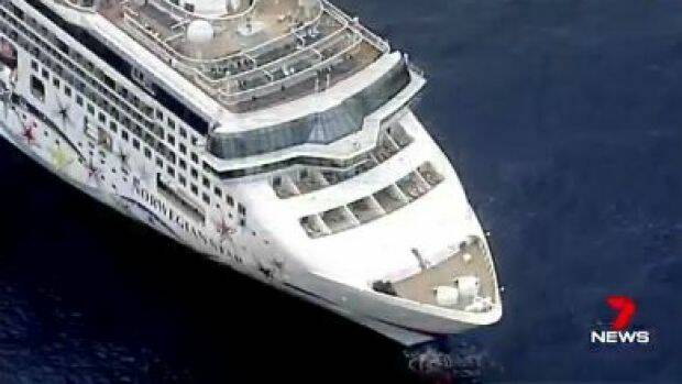 The stricken cruise ship, the Norwegian Star Photo: Courtesy of Seven News
