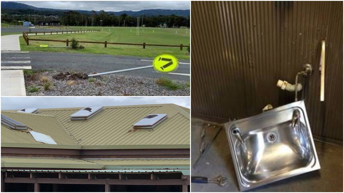 Barriers and signs were knocked down at Croom sports complex, hand basins and toilets were broken inside amenities blocks at Beverley Whitfield pool and Village Green in Flinders, and skylights smashed.