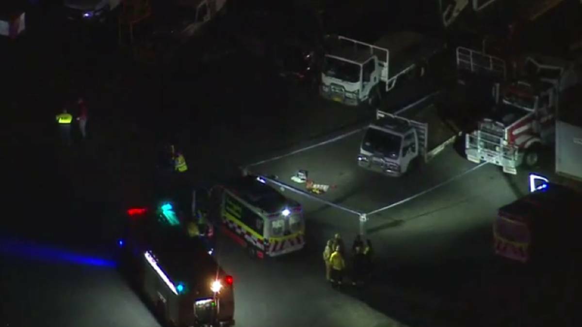 Emergency services at the scene of the accident on Friday. Picture: Seven News