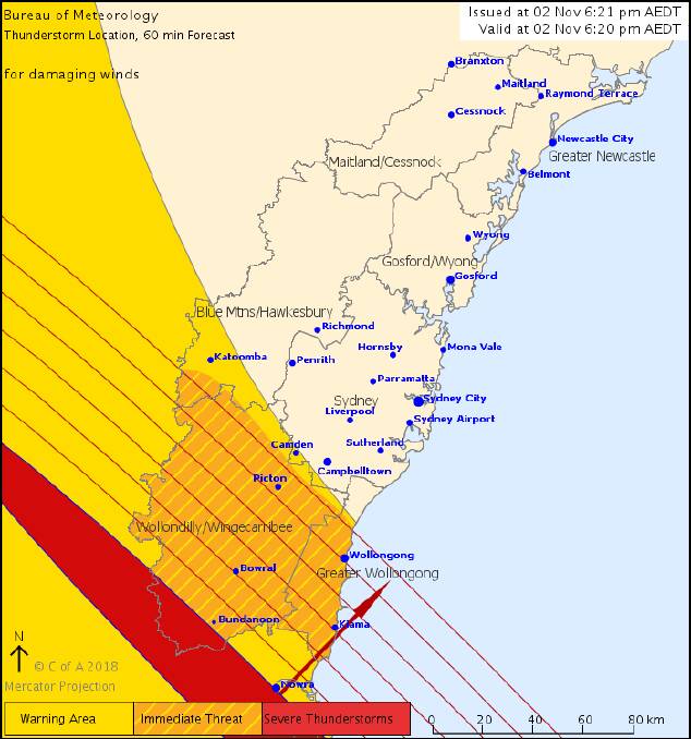 Storm, damaging winds to hit Wollongong, weather bureau warns