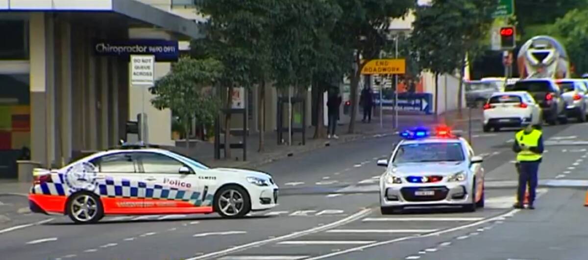 Police establish a crime scene where a woman was fatally hit by a car that did not stop in Waterloo on Thursday. Picture: Seven Network
