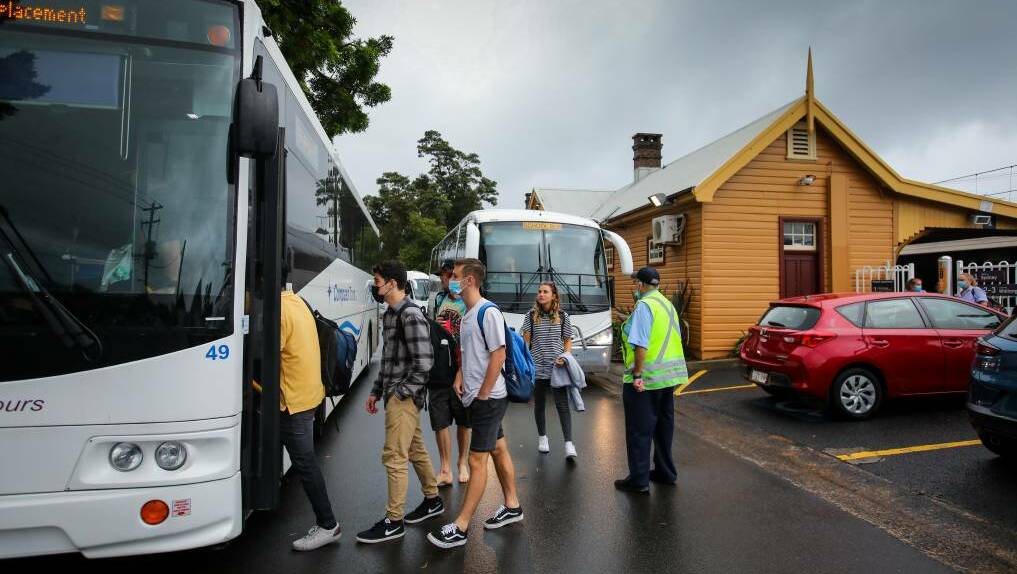 Buses are replacing trains on parts of the South Coast line as the transport union fight rolls on.
