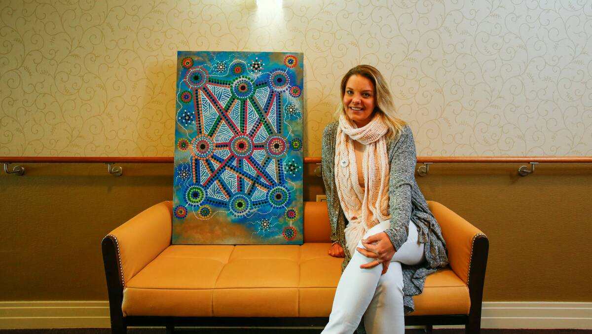 National NAIDOC Poster Competition winner Lani Balzan at the Uniting Elanora aged care facility in Shellharbour on Wednesday. Picture: Adam McLean