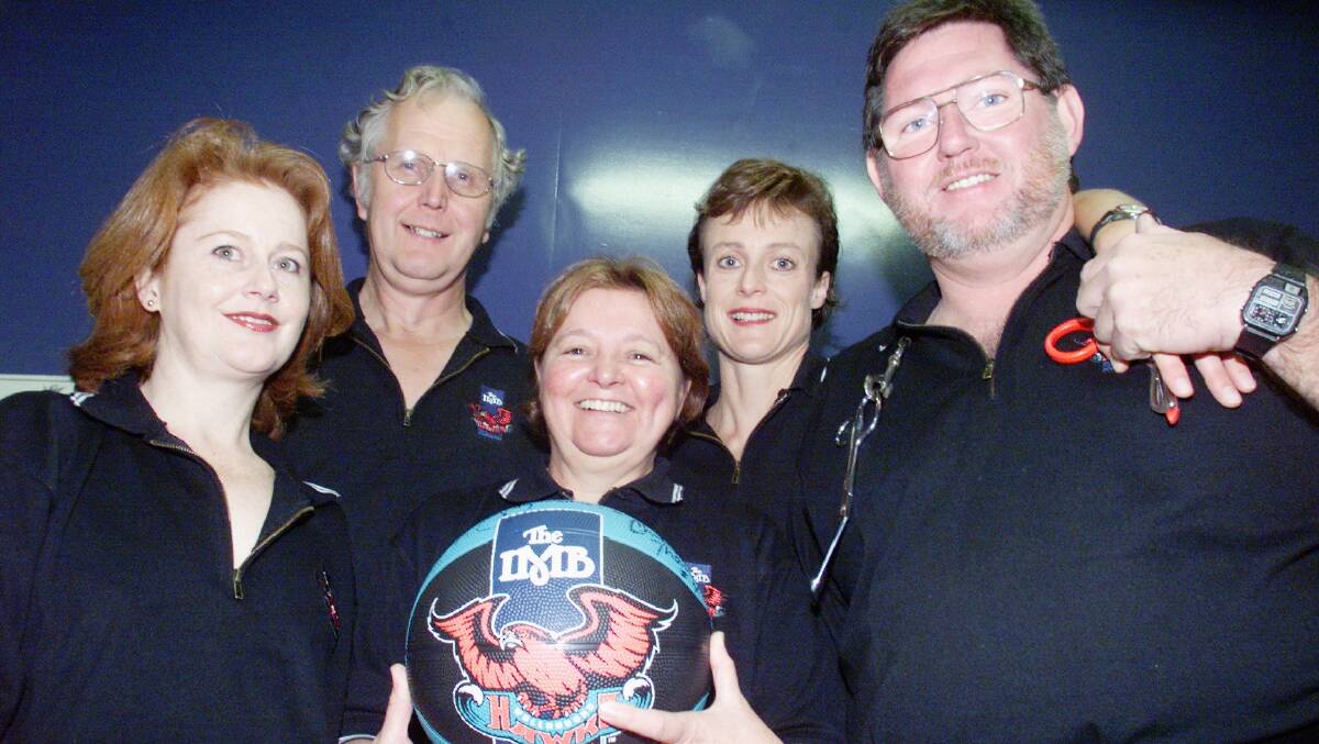 Dr Yarrow, second from left, was a medical officer for the Wollongong Hawks basketball team.