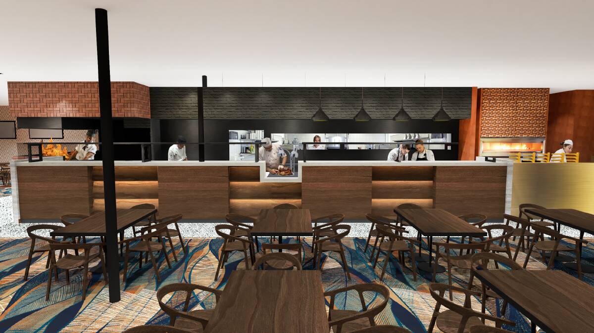 An artist's impression of Artisan, the new bar, dining and lounge area at Wests Illawarra. 