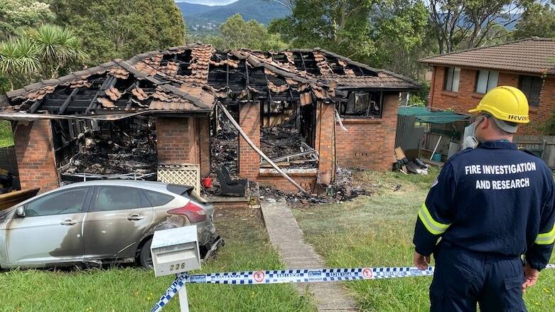 The Nolan Street house went up in flames in the early hours of Tuesday morning. Photo: Fire and Rescue NSW