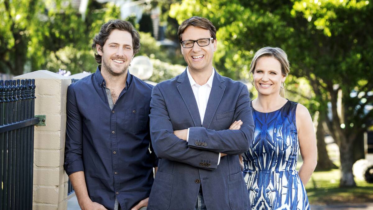 The Selling Houses Australia team Charlie Albone, Andrew Winter and Shaynna Blaze.