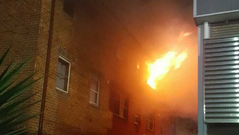 The apartment fire near the corner of Crown and Harbour Streets. Photo: supplied

