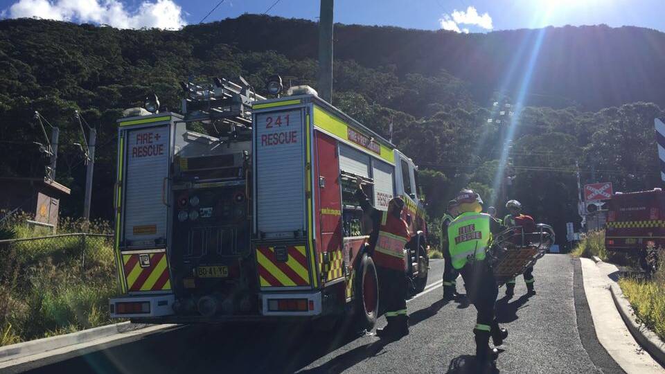 A multi-agency rescue underway at Clifton. Photo: Adam McLean