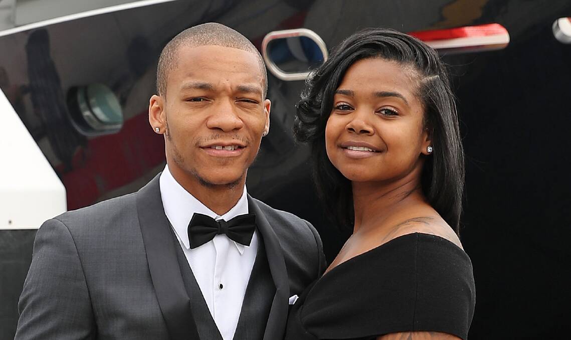 Jerome Randle of the Adelaide 36ers and his wife Zhordan Randle. Photo: Getty Images
