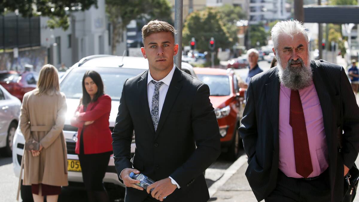 Callan Sinclair arrives at Wollongong Courthouse on Tuesday. 