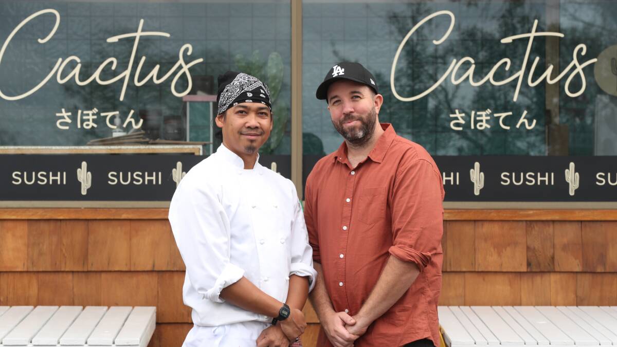 Ridwan Jufri,and Jason Young outside their new sushi joint Cactus. 
