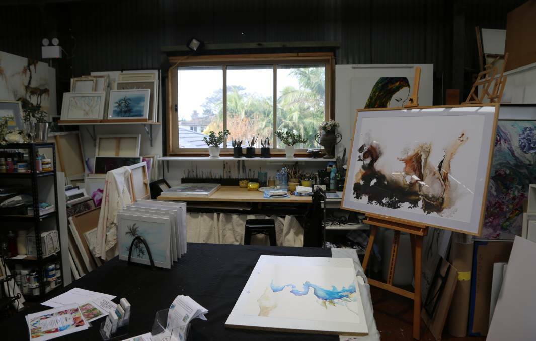 Artist Renee Kamaretsos' space at Timber Mill Studios. Photo: Greg Ellis