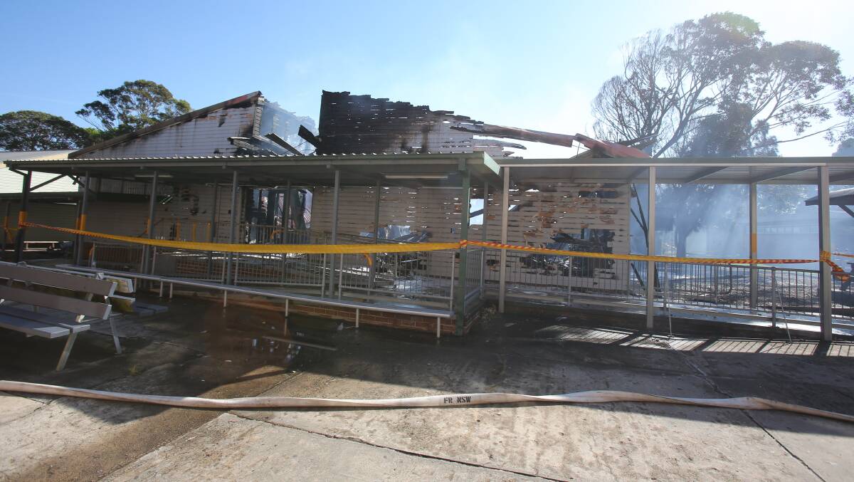 At least six Corrimal HS classrooms were destroyed and three others damaged. Picture: Robert Peet