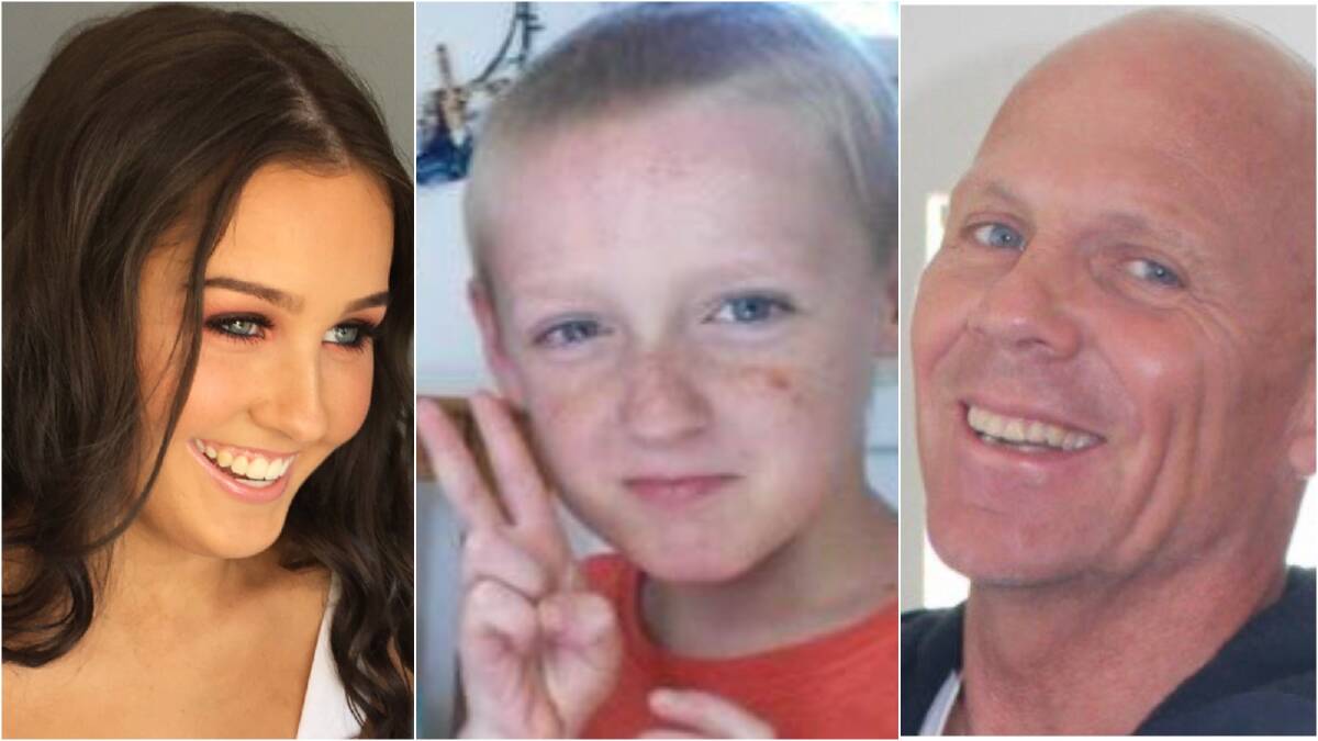 Crash victims: Libby Ruge, Bailey Foster and Brett Harris.
