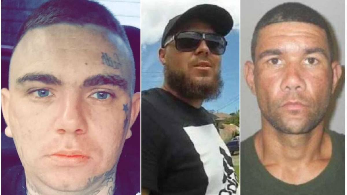  On trial: Darren Butler (middle) and Andrew Russell (right) are defending manslaughter allegations after Daniel Merrett (left) was killed followed a car collision.