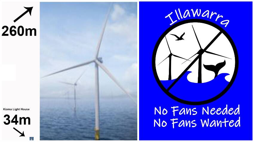 Two of the artworks shared on local Facebook pages created to stop the wind farm proposal from taking root.