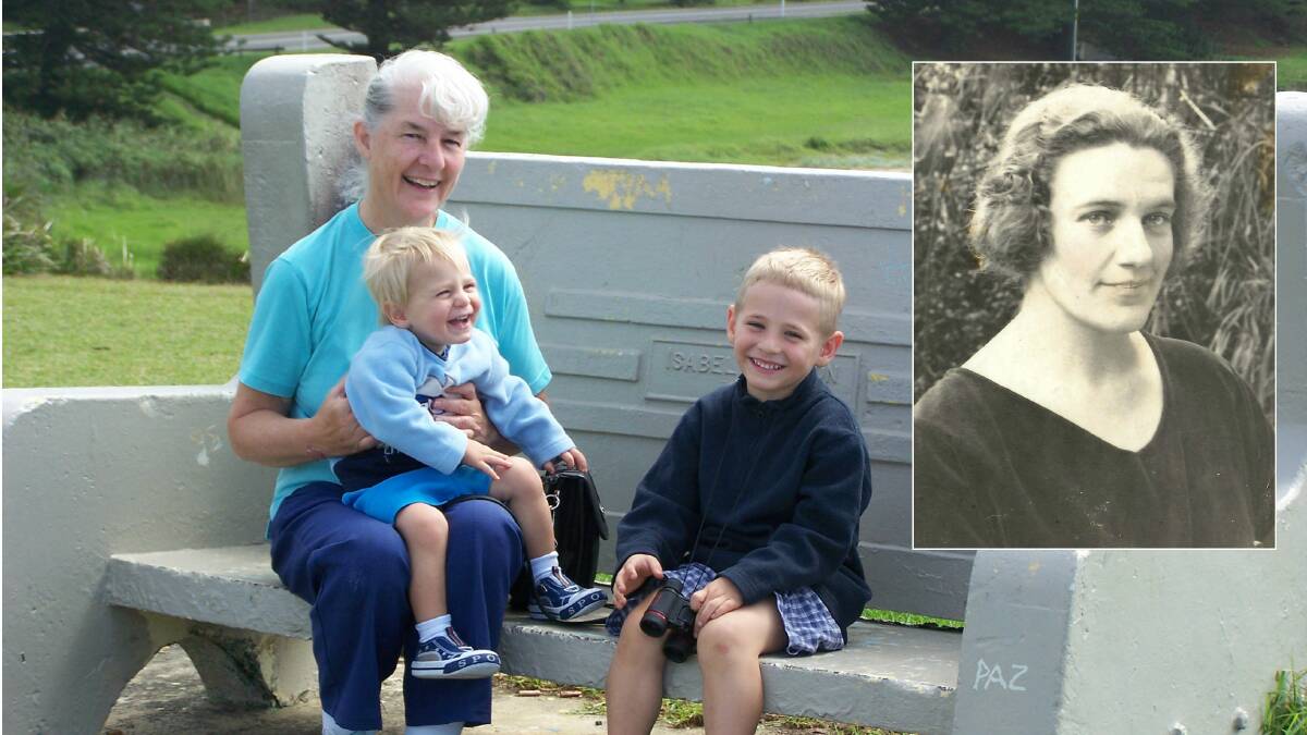Mrs Boulton’s niece, Patricia Lee, and her grandsons in 2007. "As you can see, the seat needed a bit of TLC," Mrs Lee said. Photo: supplied